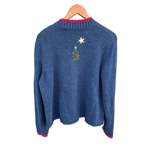 Tiara International Christmas Collection Pullover Mock Sweater Happy Holidays XL - Picture 5 of 6